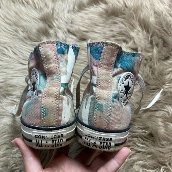 Converse All-Star Chuck Taylor Lilac Tie Dye High Top Sneakers - Picture 7 of 9